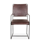 New York 20" Dining Armchair in Chocolate Leather