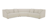 Fraser 3 Piece Modular Sectional with Wedge Slipper White