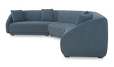 Fraser 3 Piece Modular Sectional with Wedge Slipper Deep Blue