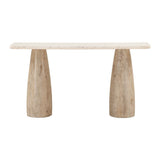 Palm Springs 60" Console Table with White Marble and Whitewash Modern Base
