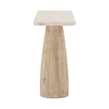 Palm Springs 60" Console Table with White Marble and Whitewash Modern Base