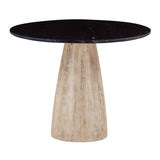 Palm Springs 48" Gathering Table with Black Marble and Whitewash Modern Base