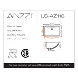 Dahlia Series 20.5 in. Ceramic Undermount Sink Basin in White