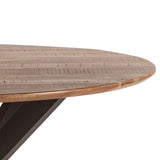 Rapallo 48" Round Dining Table in Natural Mango Wood and Iron