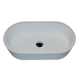 Vaine Series 23 in. L x 13 in. W Man Made Oval Solid Surface Freestanding Bathroom Vessel Sink in Matte White Stone