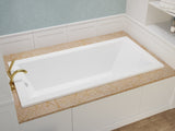 ANZZI Illyrian Series 72" L Drop-In Soaker Bathtub, Marine Grade Acrylic, Reversible Drain, Minimalism-Inspired Design, White
