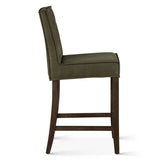 Madison Counter Chair in Green Eco Suede with Dark Legs