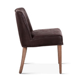 Buddy 20" Dining Chair in Dark Brown Leather with Natural Legs