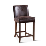 Buddy 20" Counter Chair in Dark Brown Leather with Matte Brown Legs