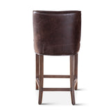 Buddy 20" Counter Chair in Dark Brown Leather with Matte Brown Legs