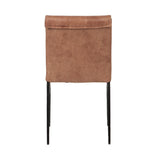 Colton Dining Chair in Umber Top Grain Leather with Black Legs