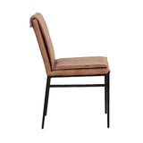 Colton Dining Chair in Umber Top Grain Leather with Black Legs