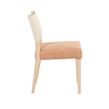 Maya 21" Dining Chair in Durango Linen and Antique Leather with Napoleon Legs