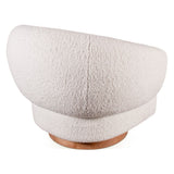 Estelle 35" Swivel Accent Chair in Cream Boucle Fabric