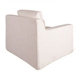 Palladium Swivel Accent Chair in White Linen Slipcover