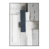 Linear Landscape Hand Painted Framed Diptych