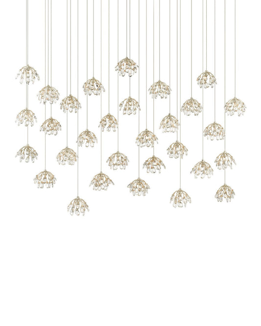 Crystal Bud 30-Light Linear Multi-Drop Pendant