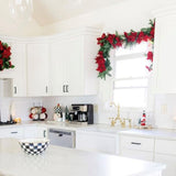 6 Foot Poinsettia Pre-lit Christmas Garland