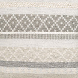 Geyser Woven White Gray Cotton Pouf - Clearance