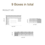 PURPLE LEAF Sanori L-Shaped Patio Couch Set Modular Sofa with Beige Cushions and Ottoman for Backyard