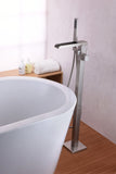 ANZZI Union Floor Mount Tub Filler (41" H), 2-Handle Control, 60" Hand Sprayer, Solid Brass, cUPC Certified, Various Finishes