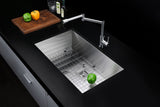 Vanguard Undermount Stainless Steel 30 in. 0-Hole Single Bowl Kitchen Sink in Brushed Satin