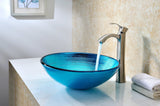 Enti Series Deco-Glass Vessel Sink in Lustrous Blue