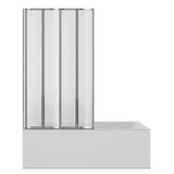 Accordion Style 33 in. x 55 in. H Sliding Framed Shower Door with Tempered Clear Glass