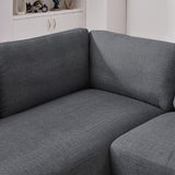 Glander Grey Fabric Left-Facing Sectional Sofa