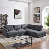Glander Grey Fabric Right-Facing Sectional Sofa