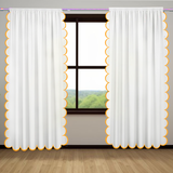 Allena Cotton Scallop Embroidery Curtain (Set Of 2)