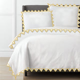 Ashley 400TC Cotton Traingle Embroidery Sateen Solid Duvet Cover Set