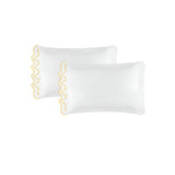 Imaginary Scallop 400TC Cotton Embroidery Sateen Solid Pillowcases (Set Of 2)