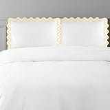 Imaginary Scallop 400TC Cotton Embroidery Sateen Solid Pillow Sham