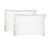 400TC Reverse U Shape Embroidery Cotton Solid Pillowcases (Set Of 2)