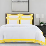 Smart Border 400TC Cotton Embroidery Sateen Solid Duvet Cover Set