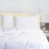 400TC U Shape Scallop Embroidery Cotton Solid Pillow Sham