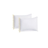 400TC U Shape Scallop Embroidery Cotton Solid Pillowcases (Set Of 2)