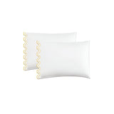 400TC Zig & Zag U Shape Scallop Embroidery Cotton Solid Pillowcases (Set Of 2)