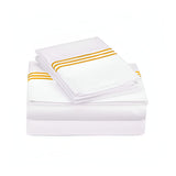 400TC Triple Embroidery Sateen Solid Cotton Sheet Set