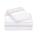 500TC Cotton Single Embroidery Sateen Solid Sheet Set