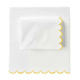 Allena 400TC Cotton Scallop Embroidery Sateen Microcheck Sheet Set