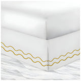 400TC Cotton Double Wavy Embroidered Tailored Bed Skirt
