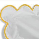 400TC Cotton Scallop Embroidery Sateen Solid Duvet Cover Set