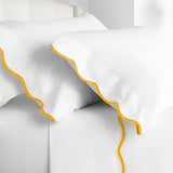 400TC Cotton Scallop Embroidery Sateen Solid Pillowcases (Set Of 2)
