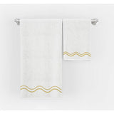 Double Wavy Embroidered Cotton Bath Towels (Set of 2)