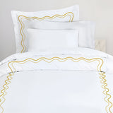 Double Wavy Embroidered Cotton Duvet Cover Set