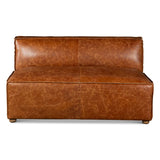 Portofino Loft Three Piece Sectional Sofa in Cocoa Brown Leather