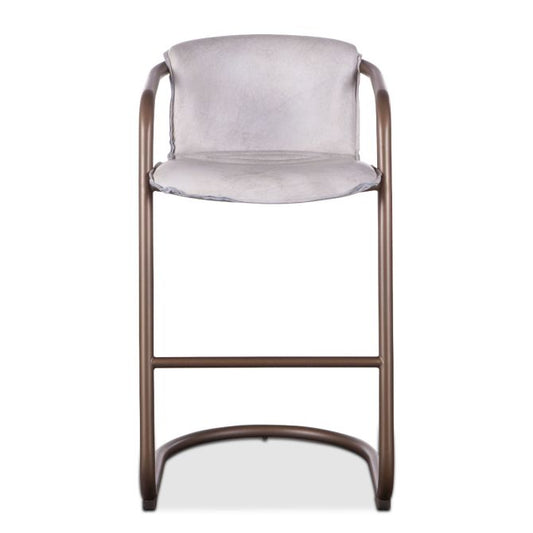 Portofino 22" Bar Chair in Vintage White Leather
