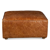 Portofino Loft Sectional Ottoman in Cocoa Brown Leather
